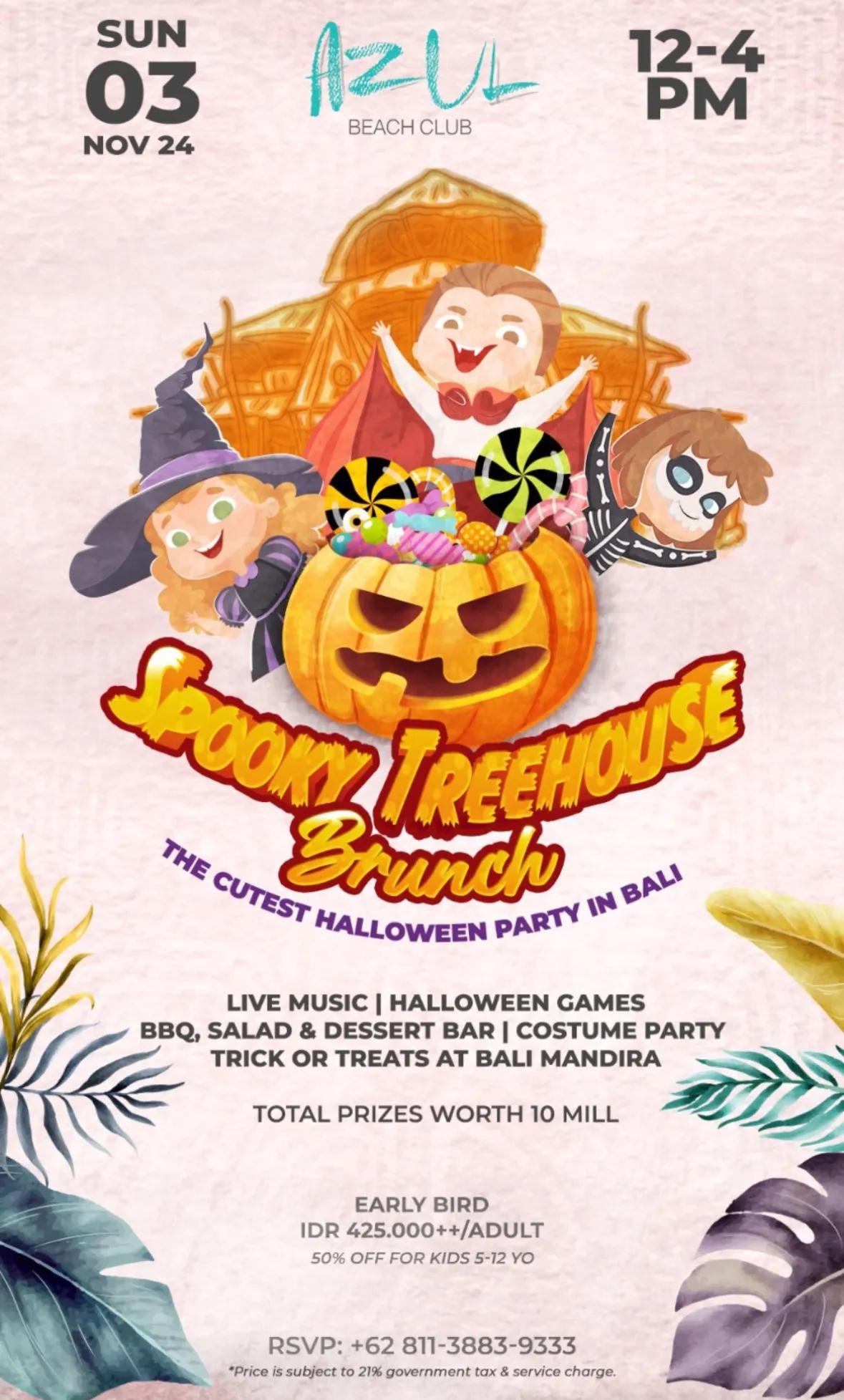 Event at Azul on November 3 2024: Halloween Spooky Treehouse Brunch