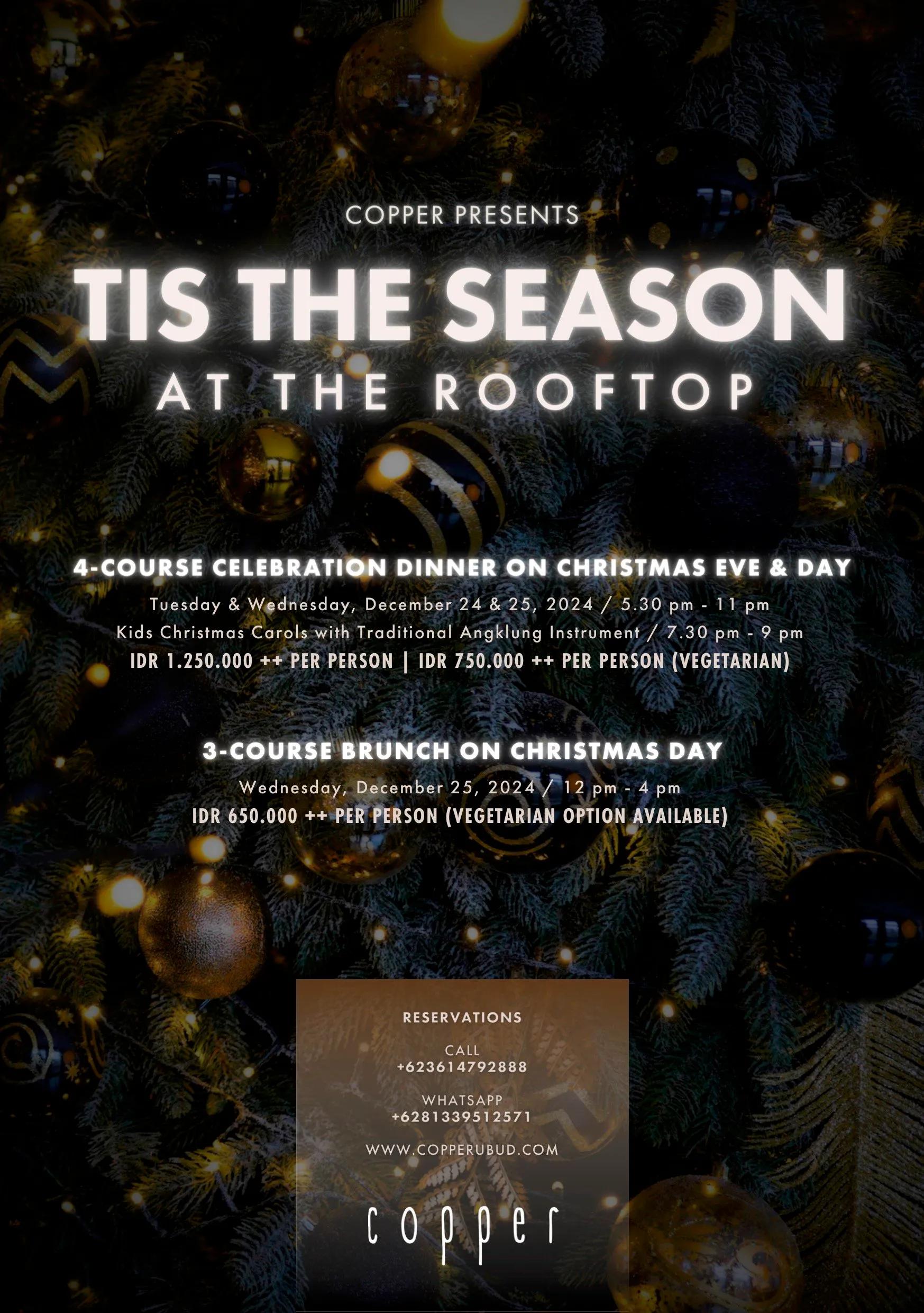 Event at Copper Kitchen & Bar on December 25 2024: Tis The Season at The Rooftop