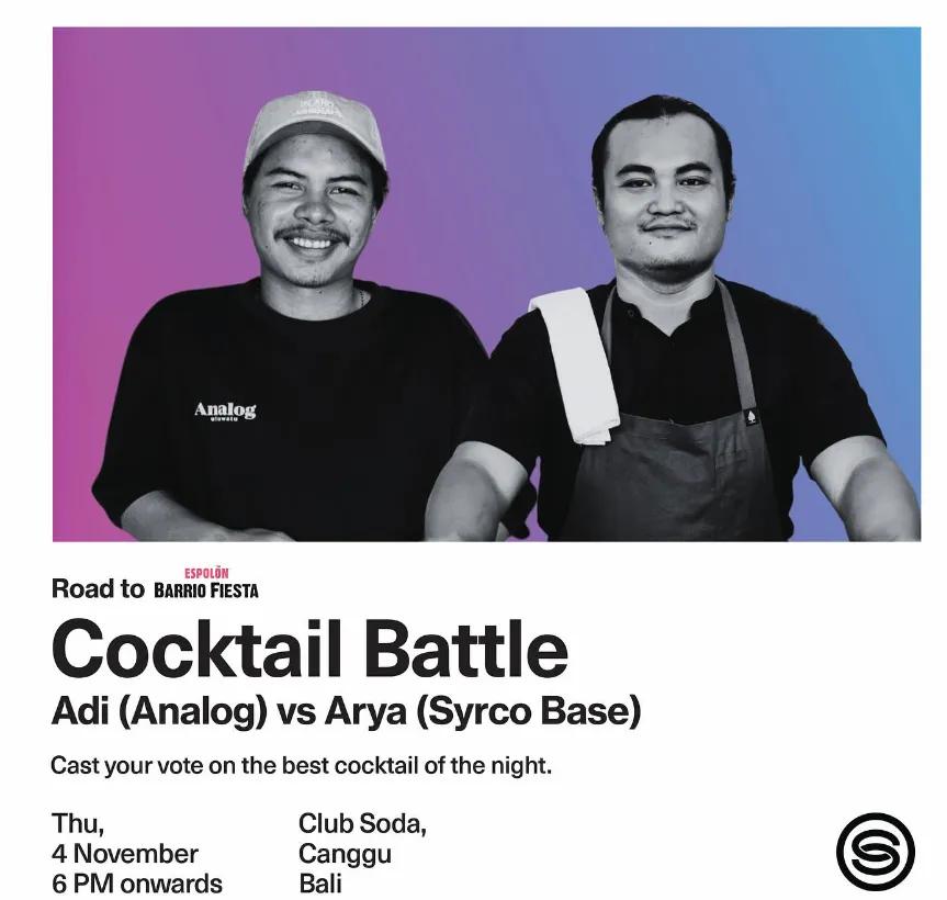 Event at Club Soda on November 4 2024: Cocktail Battle