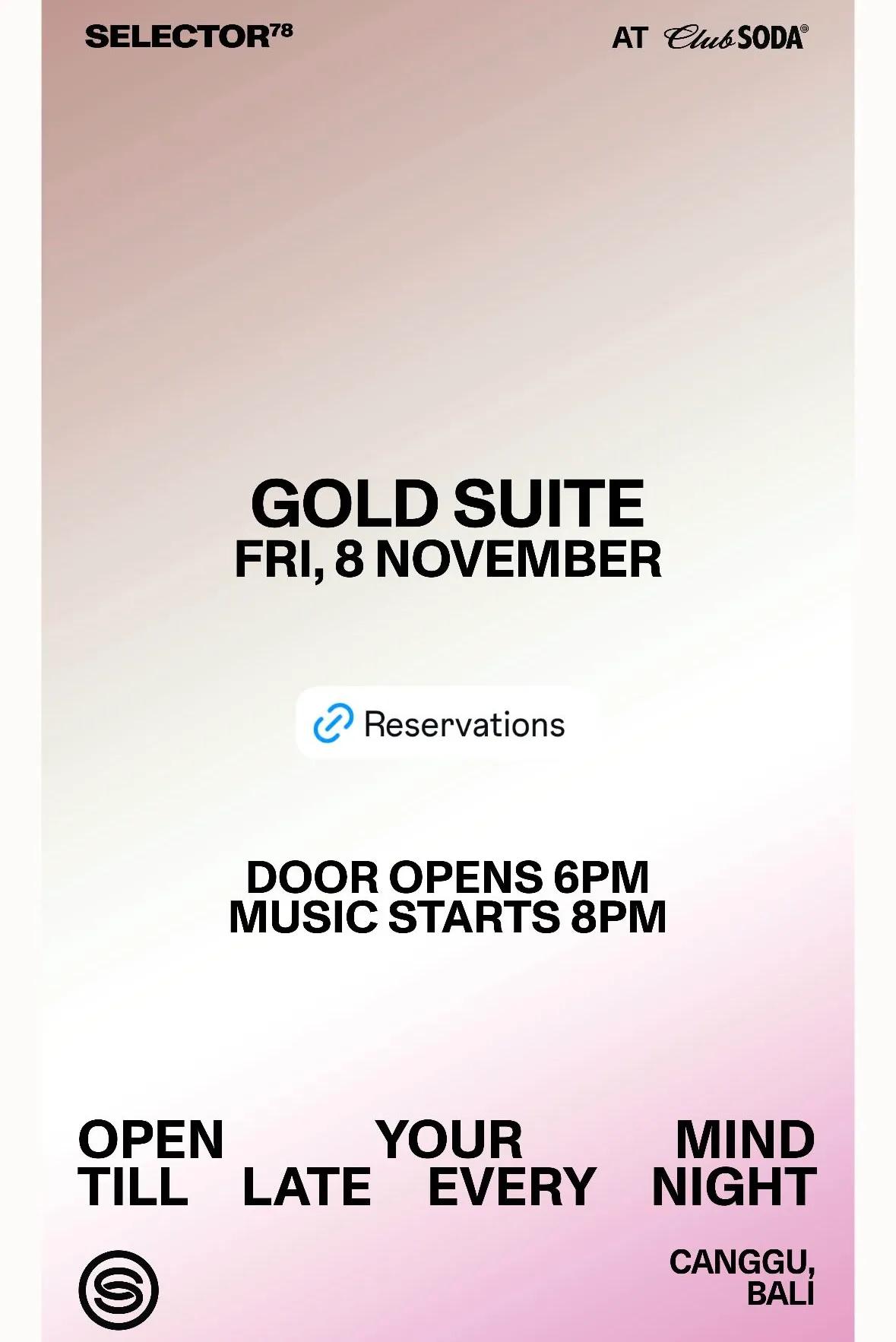 Event at Club Soda on November 8 2024: Selector 78