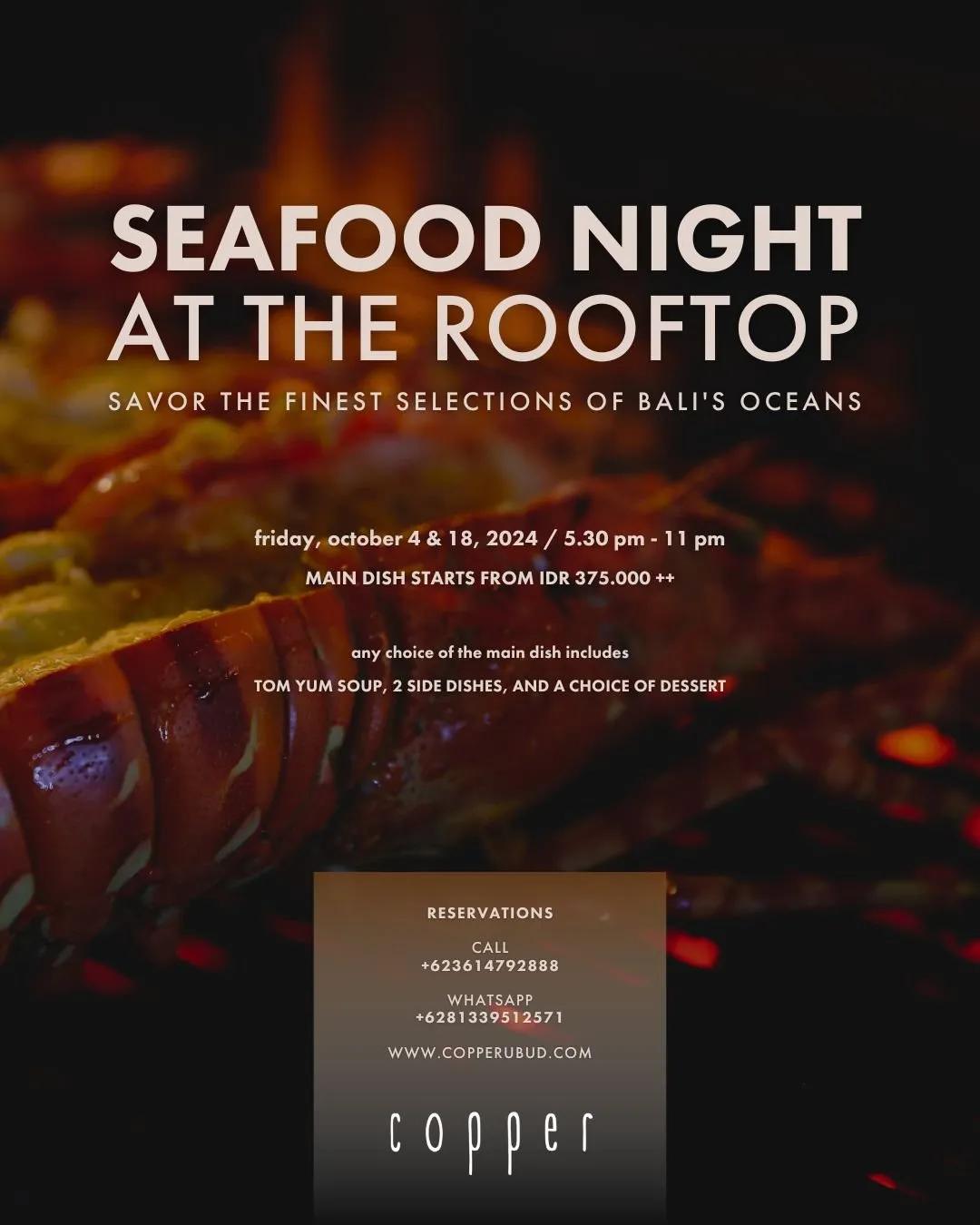 Event at Copper Kitchen & Bar on October 4 2024: Seafood Night