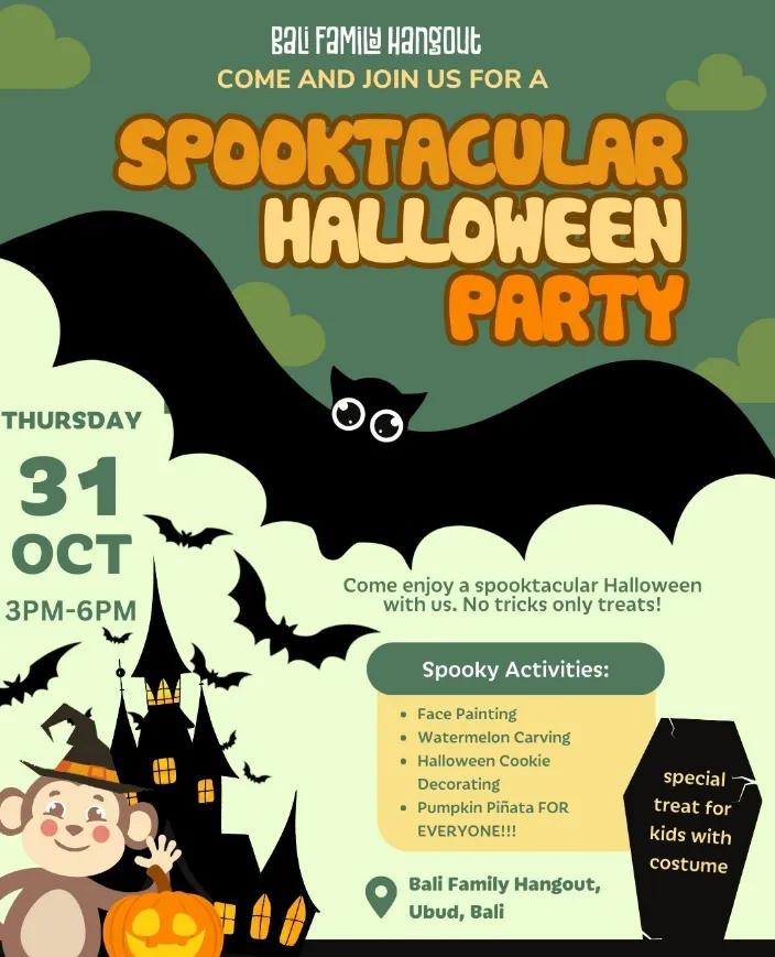 Event at Bali Family Hangout on October 31 2024: Spooktacular Halloween Party