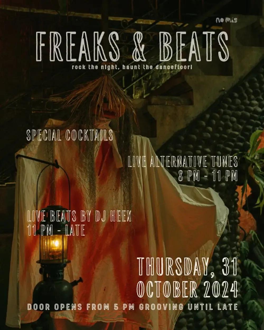 Event at No Más Bar on October 31 2024: Freaks & Beats