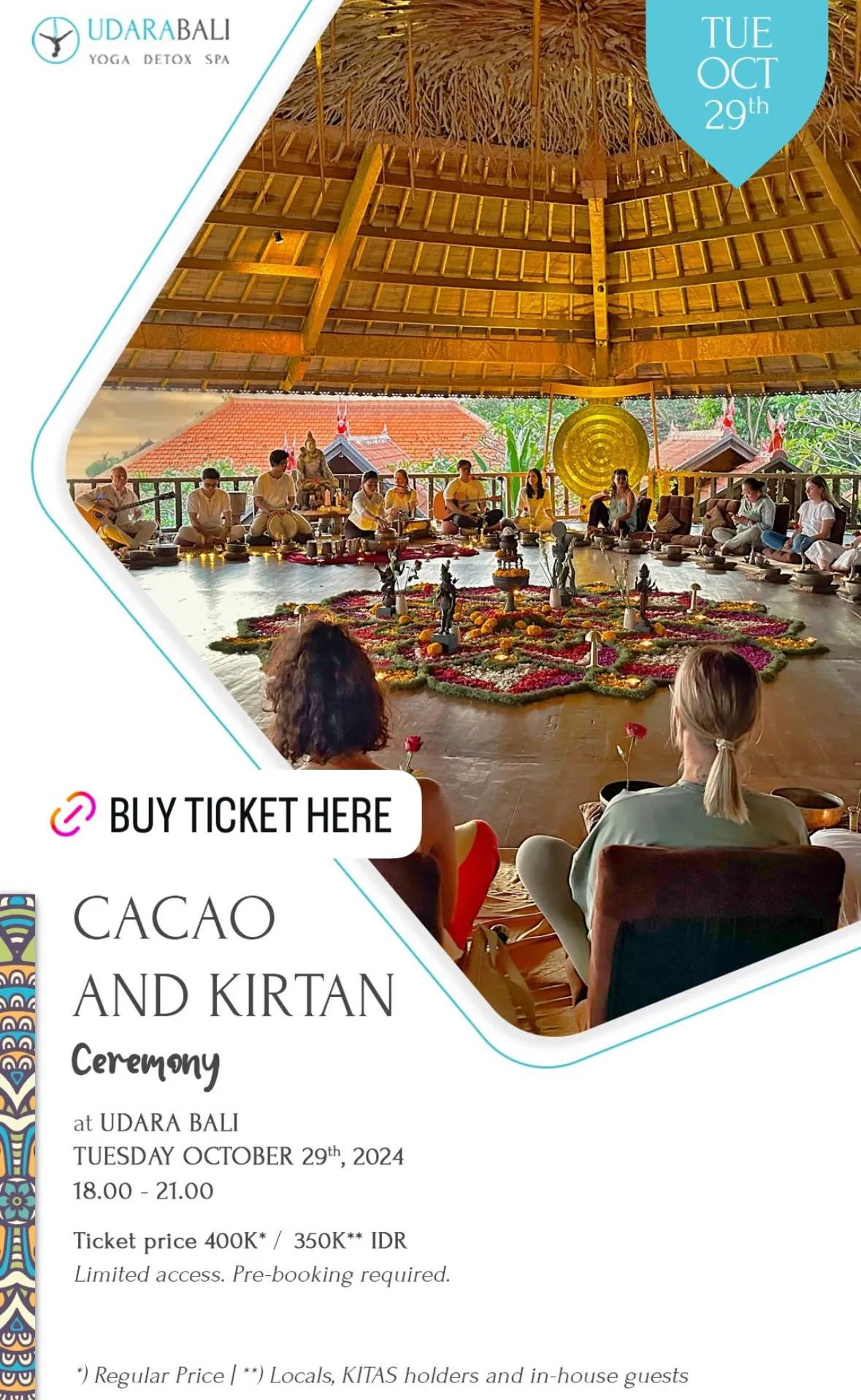 Event at Udara on October 29 2024: Cacao And Kirtan Ceremony