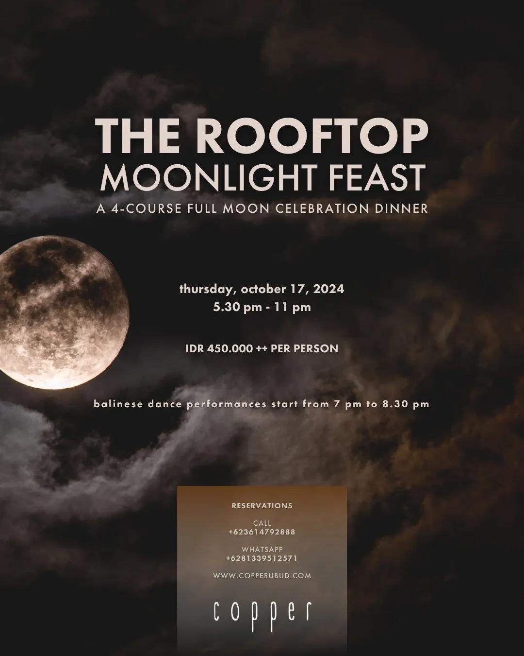 Event at Copper Kitchen & Bar on October 17 2024: The Rooftop Moonlight Feast