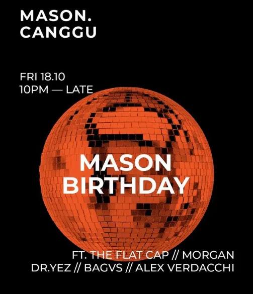 Event at M. Mason on October 18 2024: Mason Birthday