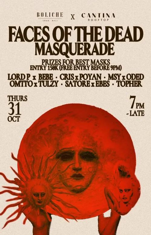 Event at Boliche Bar on October 31 2024: Faces Of The Dead Masquerade