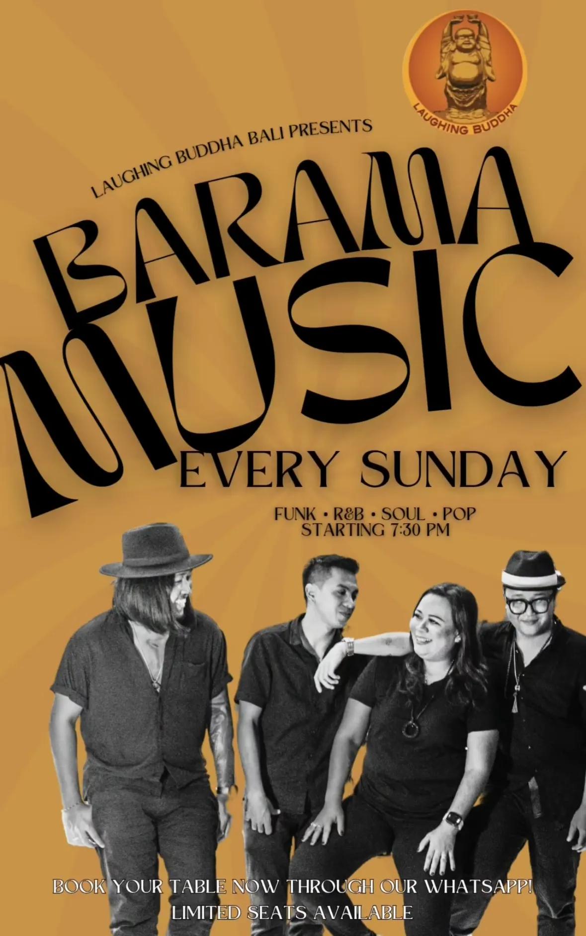 Event at Laughing Buddha Bar every Sunday 2024: Barama Music