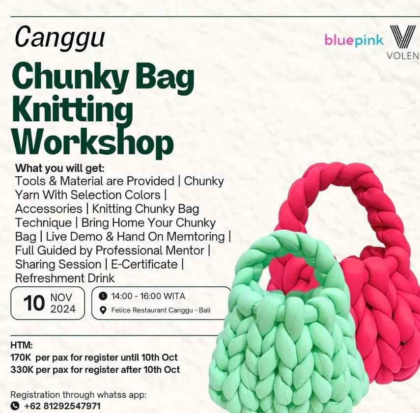 Event at Felice on November 10 2024: Chunky Bag Knitting Workshop