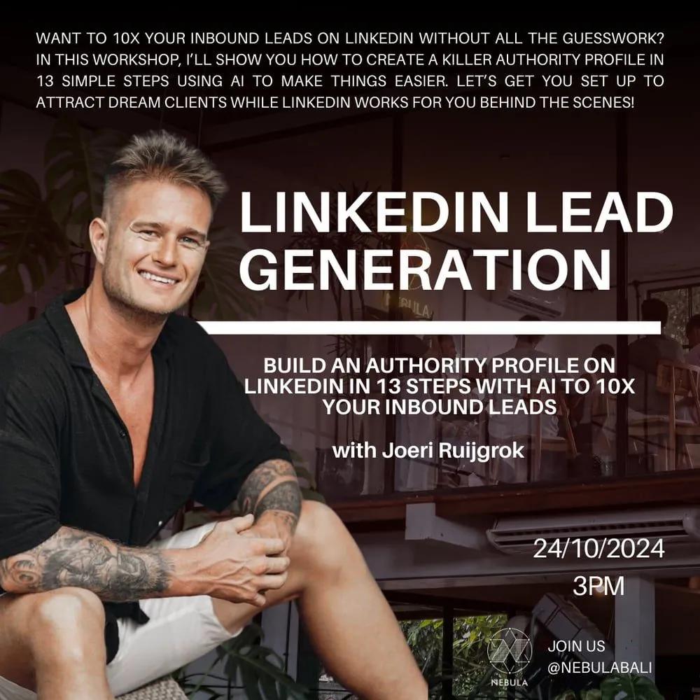 Event at Nebula Entrepreneur on October 24 2024: Linkedin Lead Generation