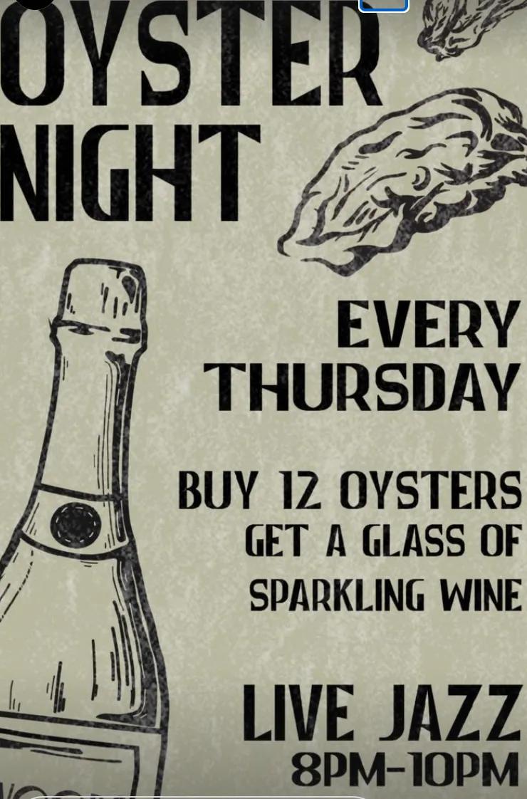 Event at Woods every Thursday 2024: Oyster Night and Live Jazz