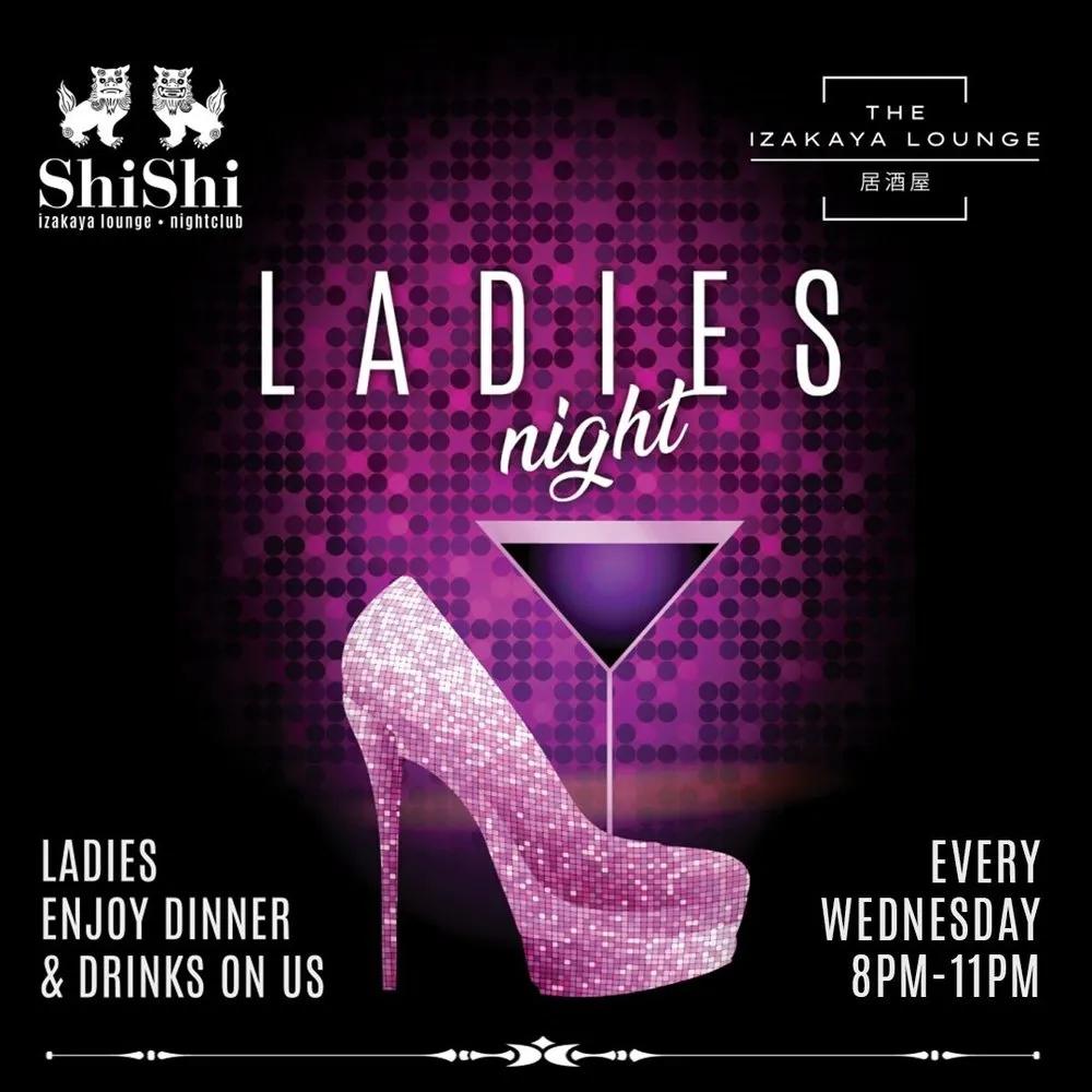 Event at ShiShi every Wednesday 2024: Ladies Night