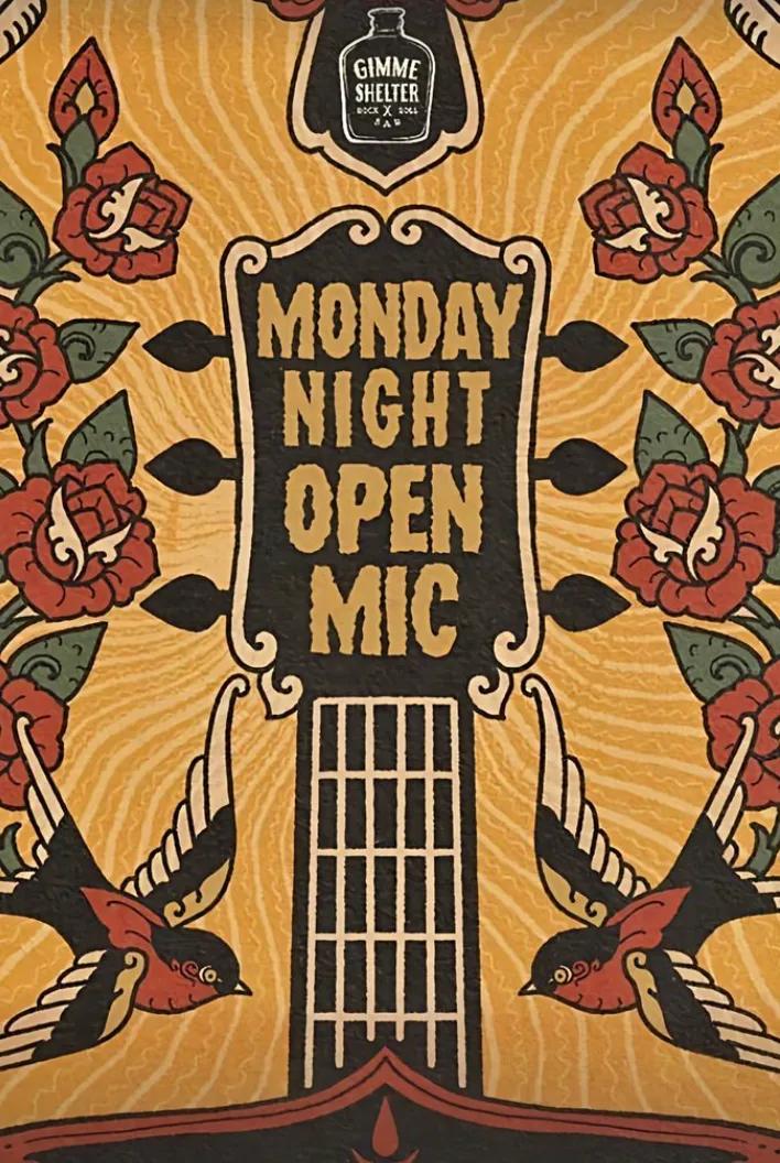 Event at Gimme Shelter every Monday 2024: Monday Night Open Mic