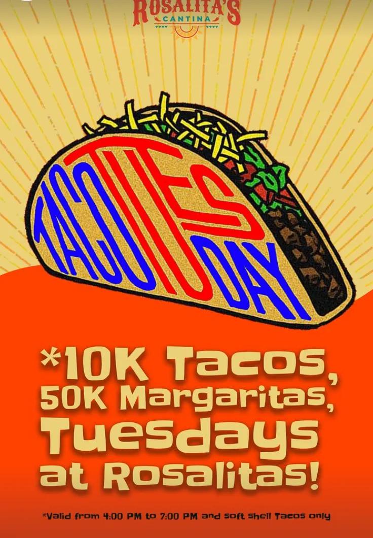 Event at Rosalita's Cantina every Tuesday 2024: Taco Tuesday