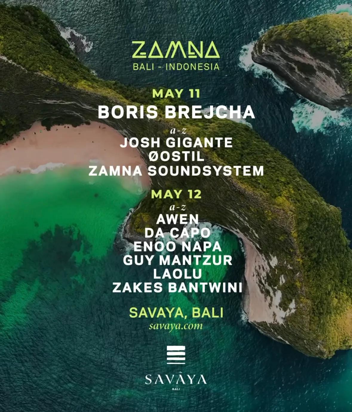 Event at Savaya everyday in 2024: Zamna Bali