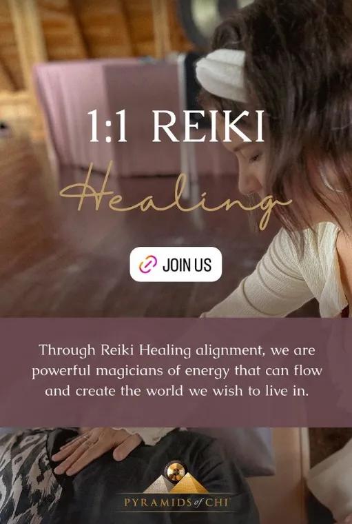 Event at Pyramids of Chi every Wednesday 2024: 1:1 Reiki Healing